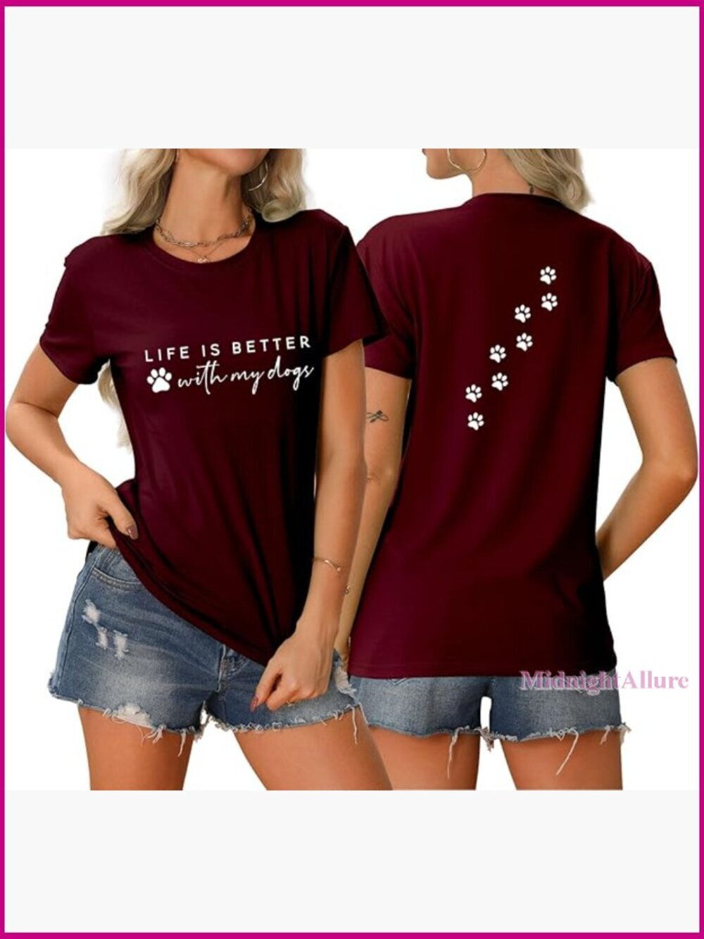 Funny Dog Lover Graphic Tee - Life is Better with Dogs